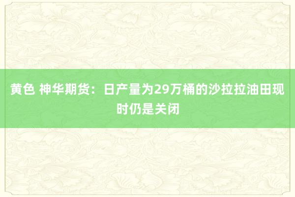 黄色 神华期货：日产量为29万桶的沙拉拉油田现时仍是关闭