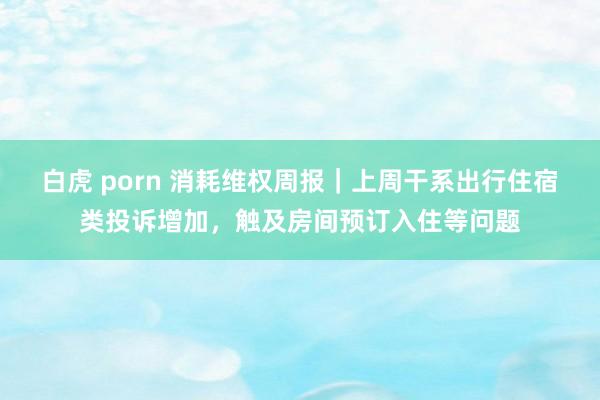 白虎 porn 消耗维权周报｜上周干系出行住宿类投诉增加，触及房间预订入住等问题