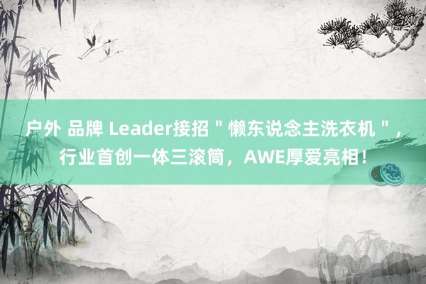 户外 品牌 Leader接招＂懒东说念主洗衣机＂，行业首创一体三滚筒，AWE厚爱亮相！