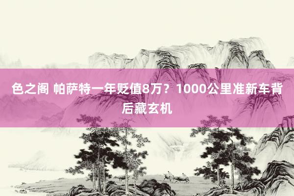 色之阁 帕萨特一年贬值8万？1000公里准新车背后藏玄机