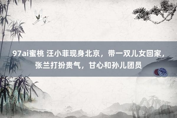 97ai蜜桃 汪小菲现身北京，带一双儿女回家，张兰打扮贵气，甘心和孙儿团员