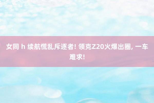 女同 h 续航慌乱斥逐者! 领克Z20火爆出圈, 一车难求!