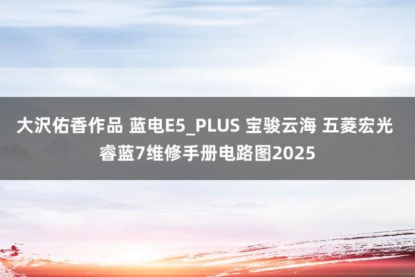 大沢佑香作品 蓝电E5_PLUS 宝骏云海 五菱宏光 睿蓝7维修手册电路图2025