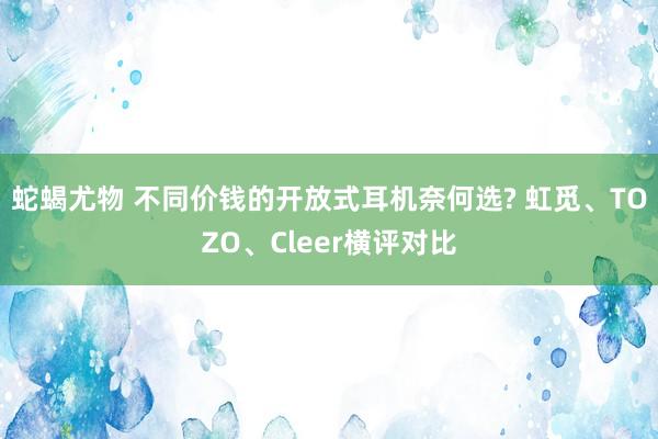 蛇蝎尤物 不同价钱的开放式耳机奈何选? 虹觅、TOZO、Cleer横评对比