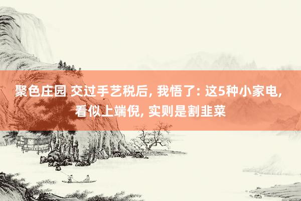 聚色庄园 交过手艺税后, 我悟了: 这5种小家电, 看似上端倪, 实则是割韭菜