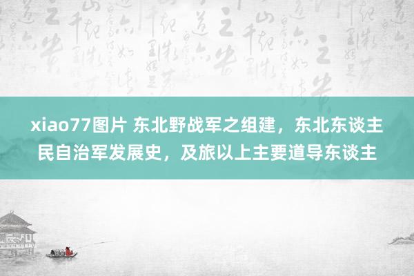 xiao77图片 东北野战军之组建，东北东谈主民自治军发展史，及旅以上主要道导东谈主
