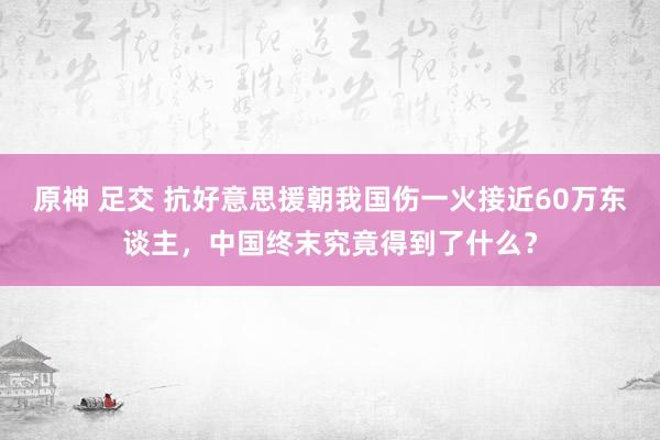 原神 足交 抗好意思援朝我国伤一火接近60万东谈主，中国终末究竟得到了什么？