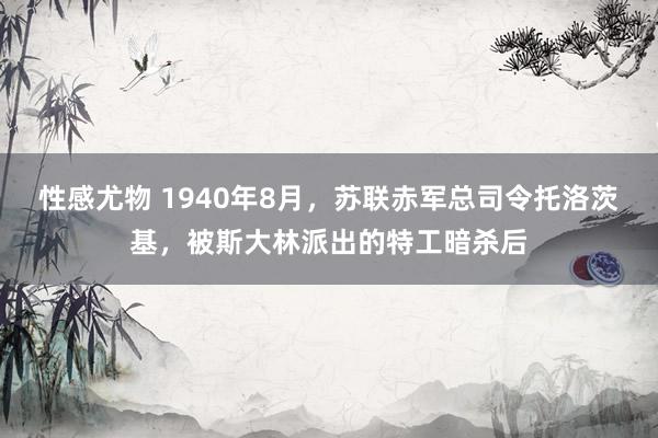 性感尤物 1940年8月,苏联赤军总司令托洛茨基,被斯大林派出的特工暗杀后