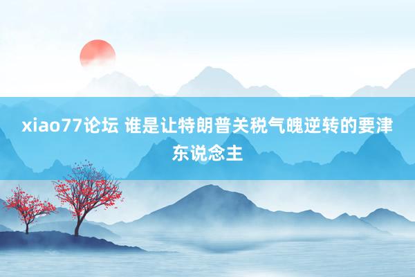 xiao77论坛 谁是让特朗普关税气魄逆转的要津东说念主