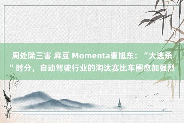周处除三害 麻豆 Momenta曹旭东：“大逃杀”时分，自动驾驶行业的淘汰赛比车圈愈加强烈